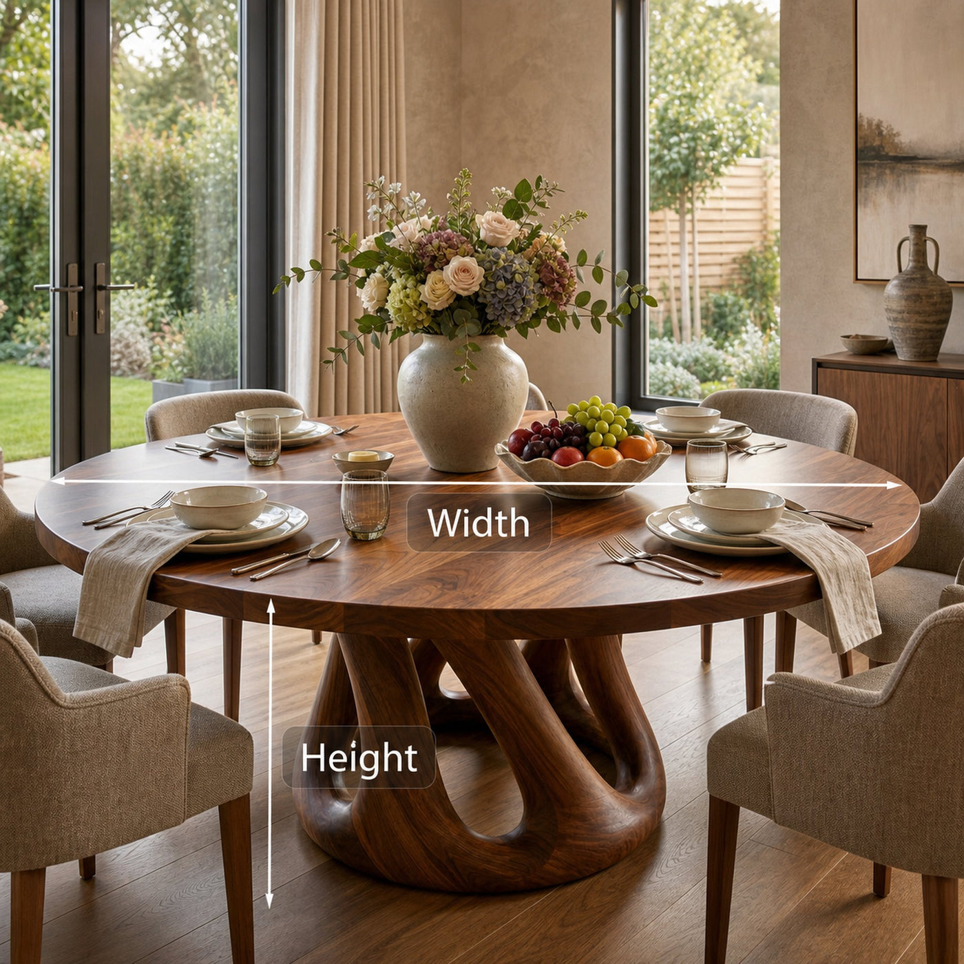Modern Wooden Dining Table With Pedestal Base For Kitchen - product view 8
