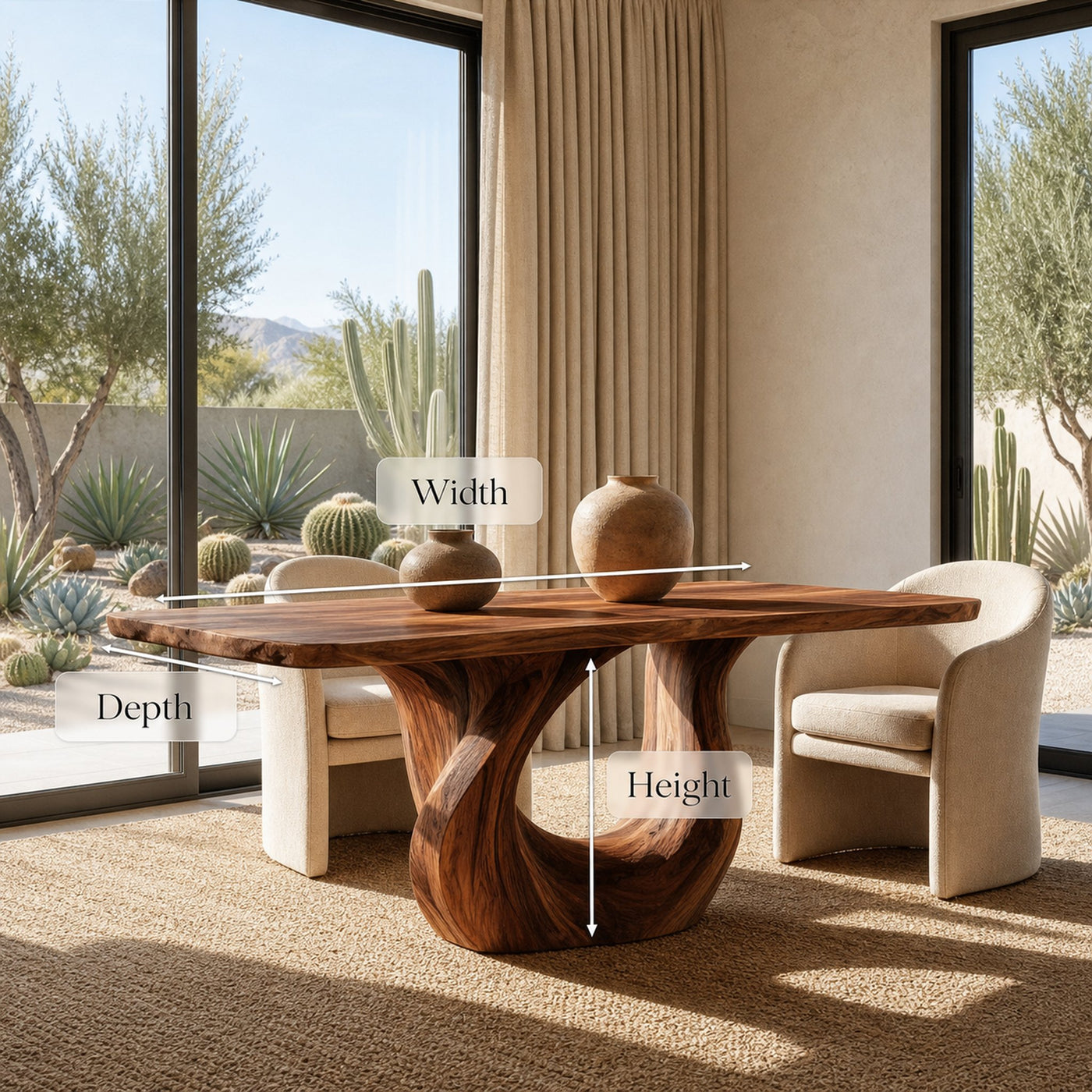 Modern Wooden Dining Table With Sculptural Base For Dining - product view 8