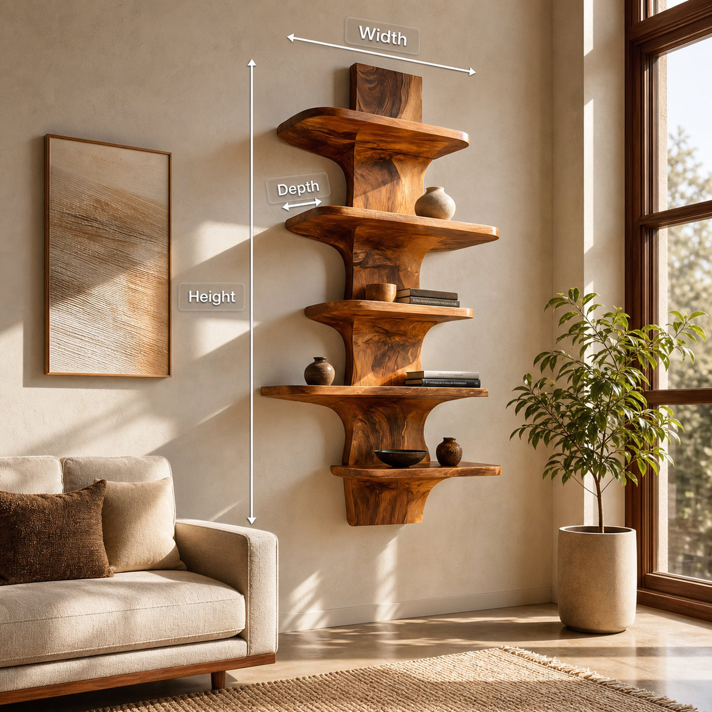Modern Wooden Floating Bookshelf For Minimalist Home Decor - product view 8