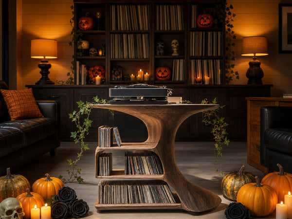 Modern Wooden Live Edge Record Stand For Bedroom Halloween Ideas
