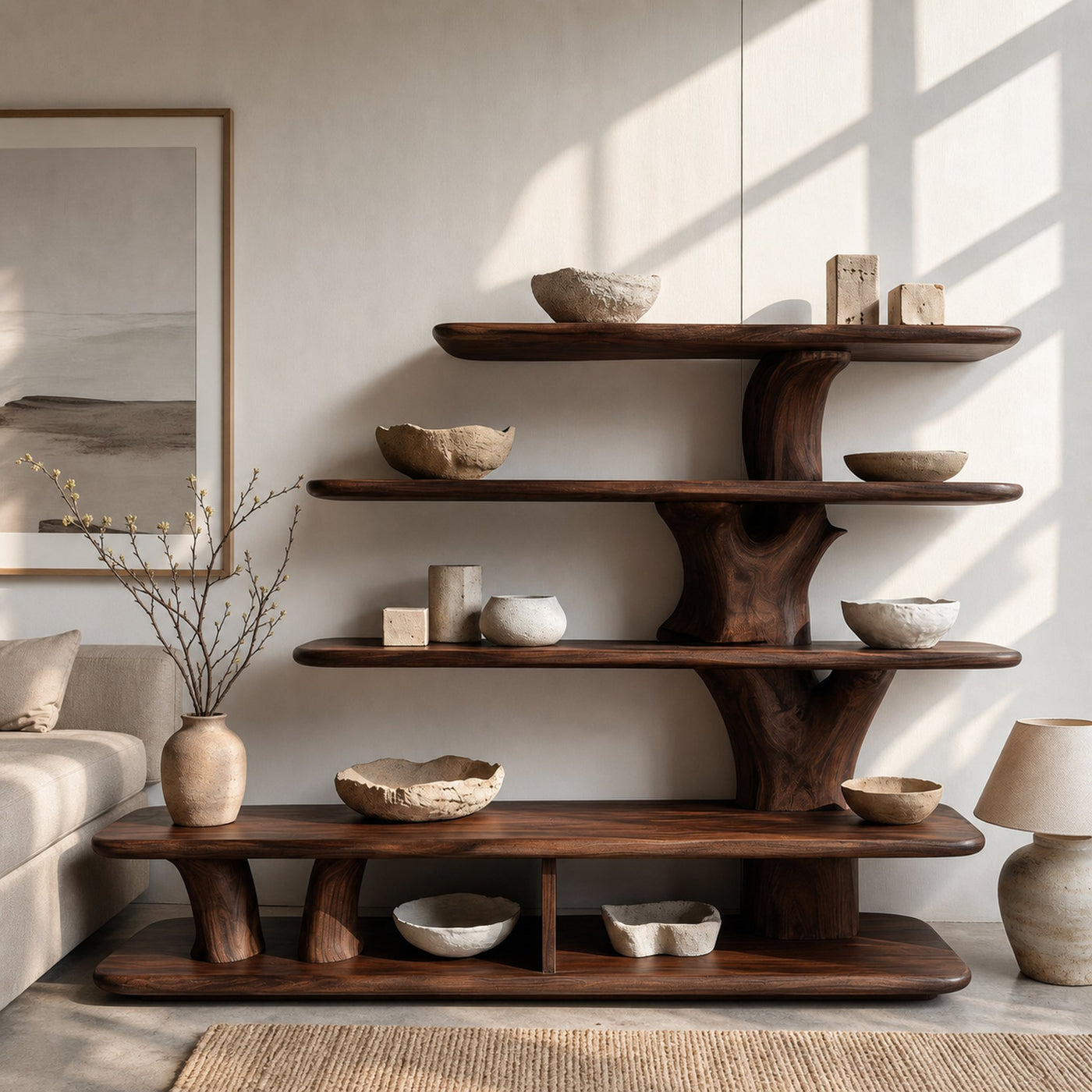 Modern Wooden Open Bookshelf For Modern Interiors - product view 7