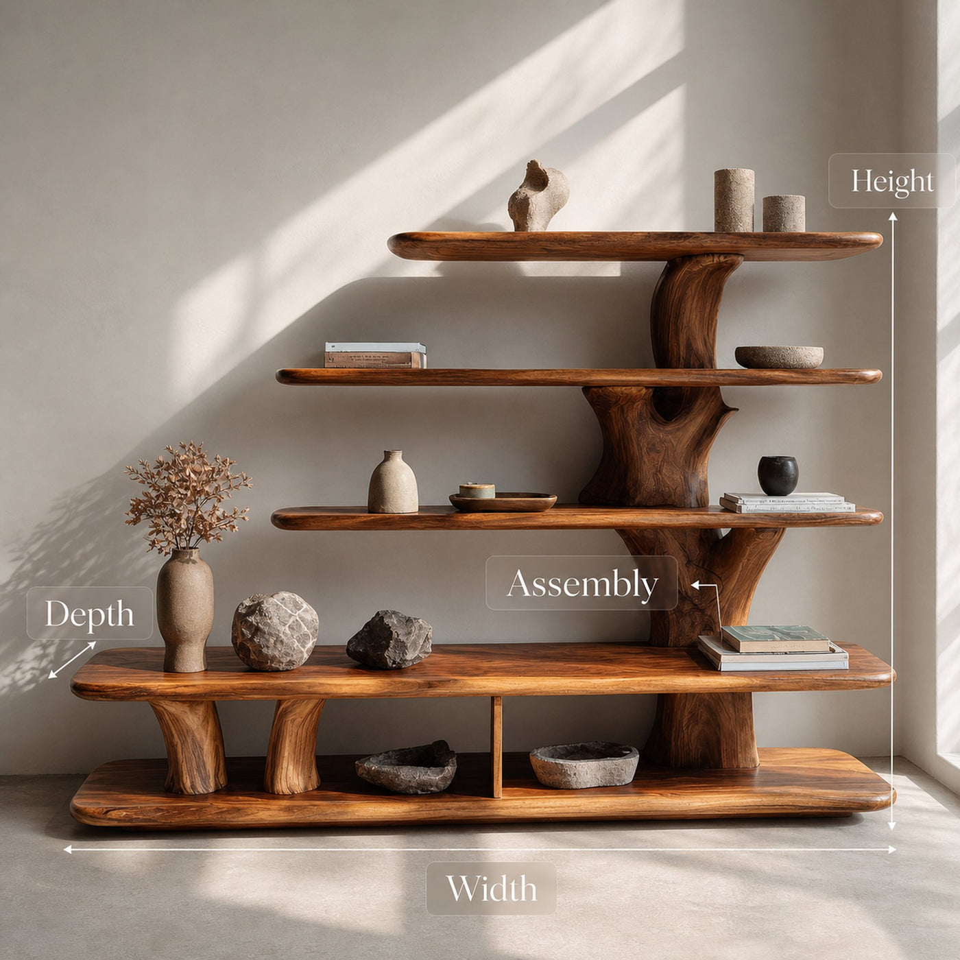 Modern Wooden Open Bookshelf For Modern Interiors - product view 8