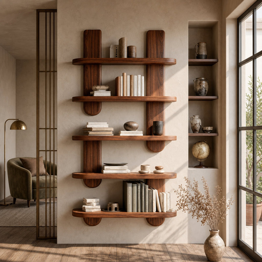 Modern Wooden Wall Mounted Bookshelf For Home Decor