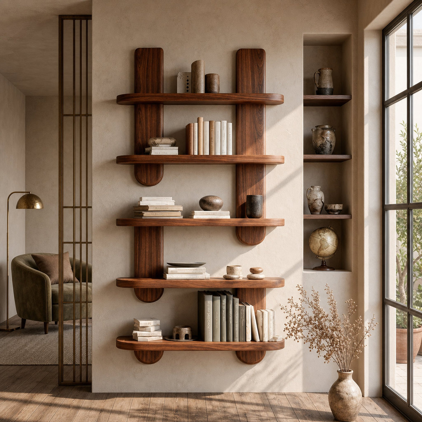 Modern Wooden Wall Mounted Bookshelf For Home Decor