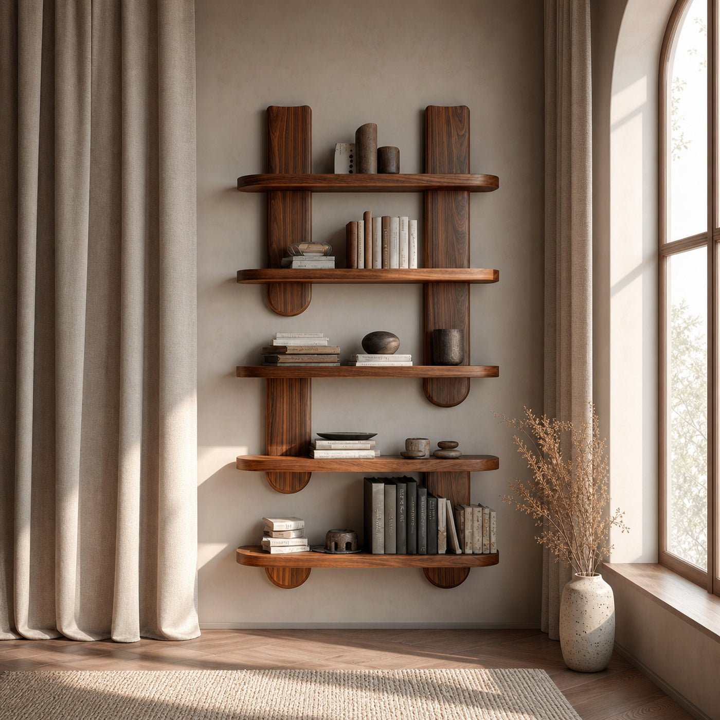 Modern Wooden Wall Mounted Bookshelf For Home Decor - product view 6