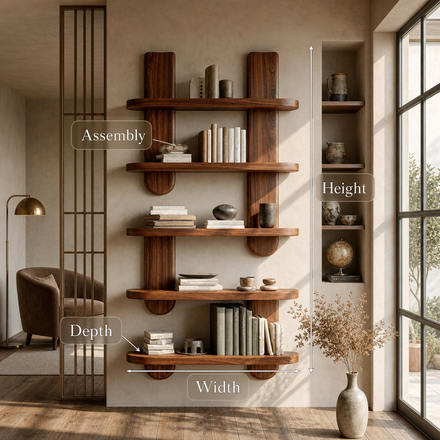 Modern Wooden Wall Mounted Bookshelf For Home Decor - product view 8