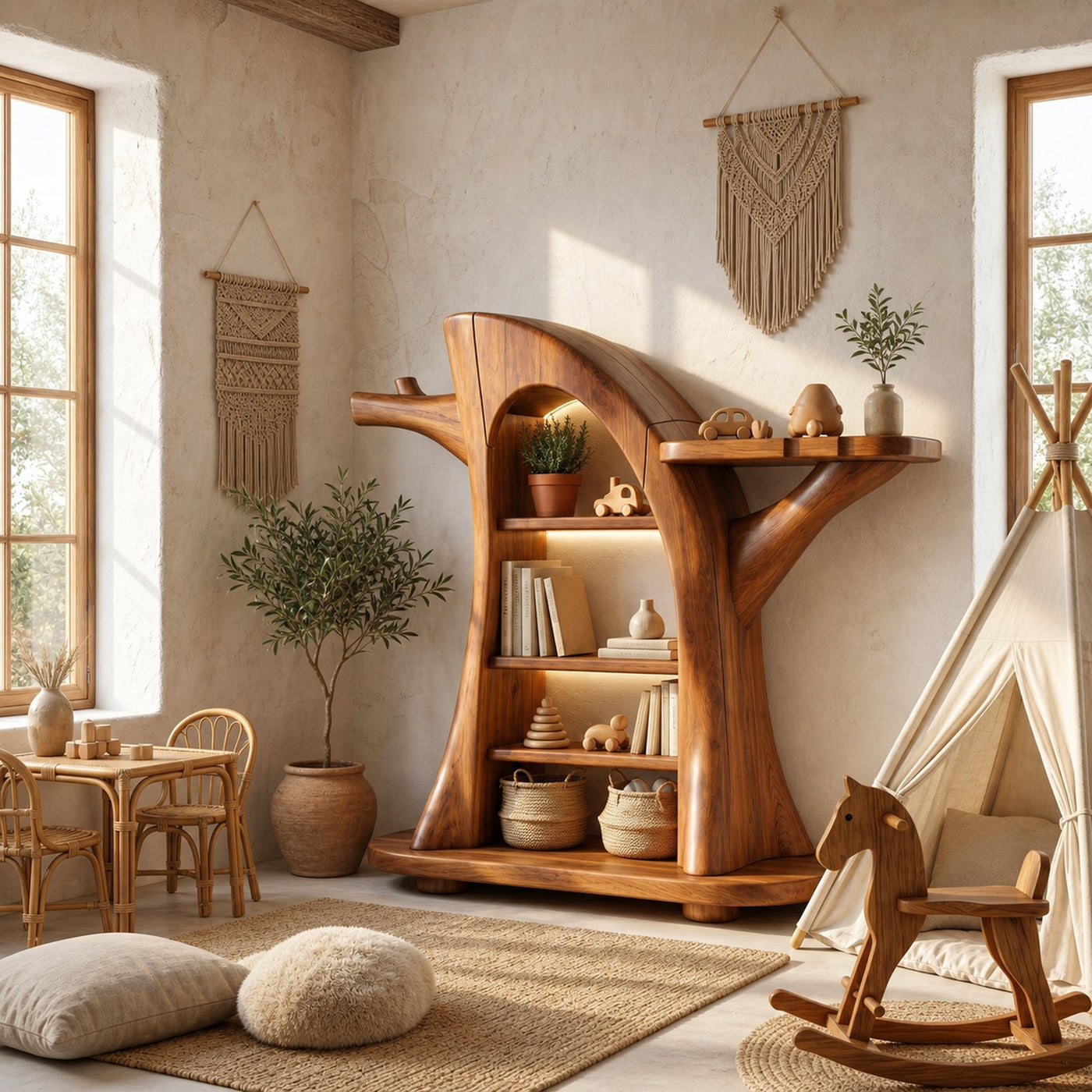 Montessori Tree Bookshelf For Kids Room And Playroom - product view 6