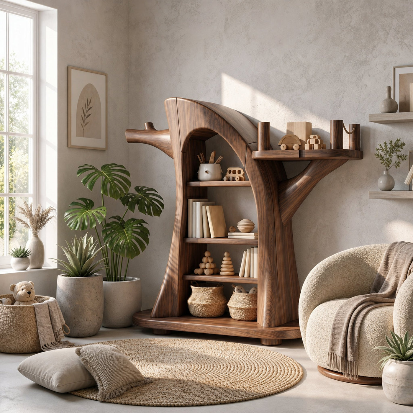 Montessori Tree Bookshelf For Kids Room And Playroom - product view 7