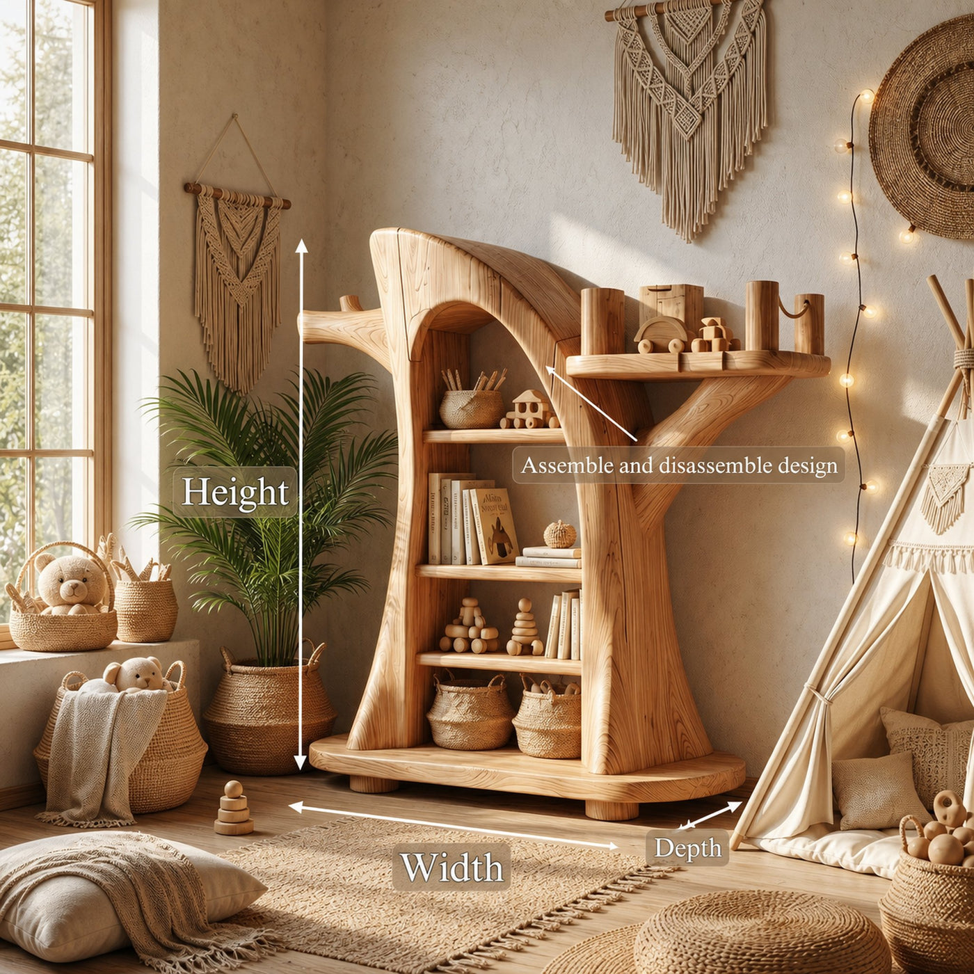 Montessori Tree Bookshelf For Kids Room And Playroom - product view 8