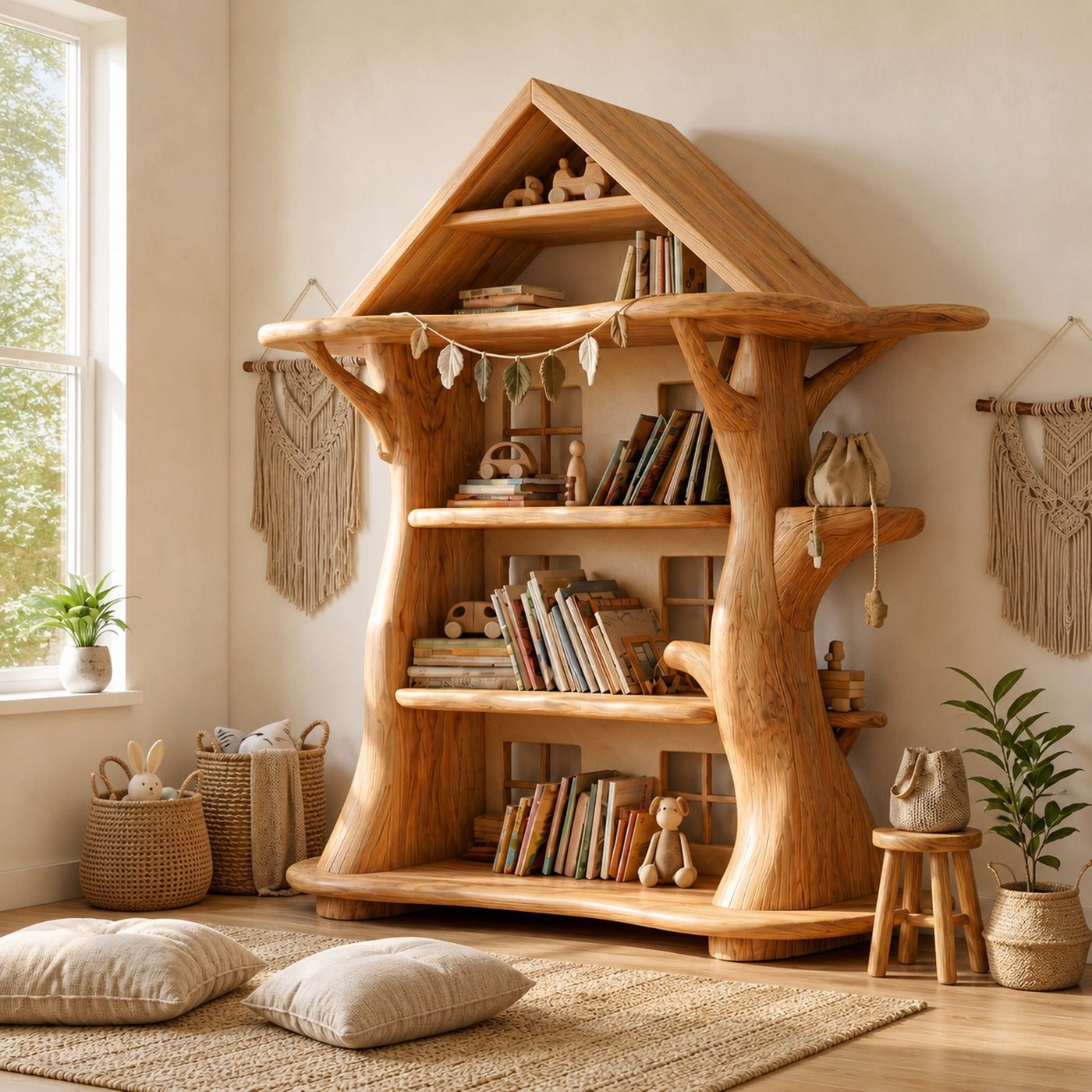Montessori Tree House Bookshelf For Kids Room And Playroom