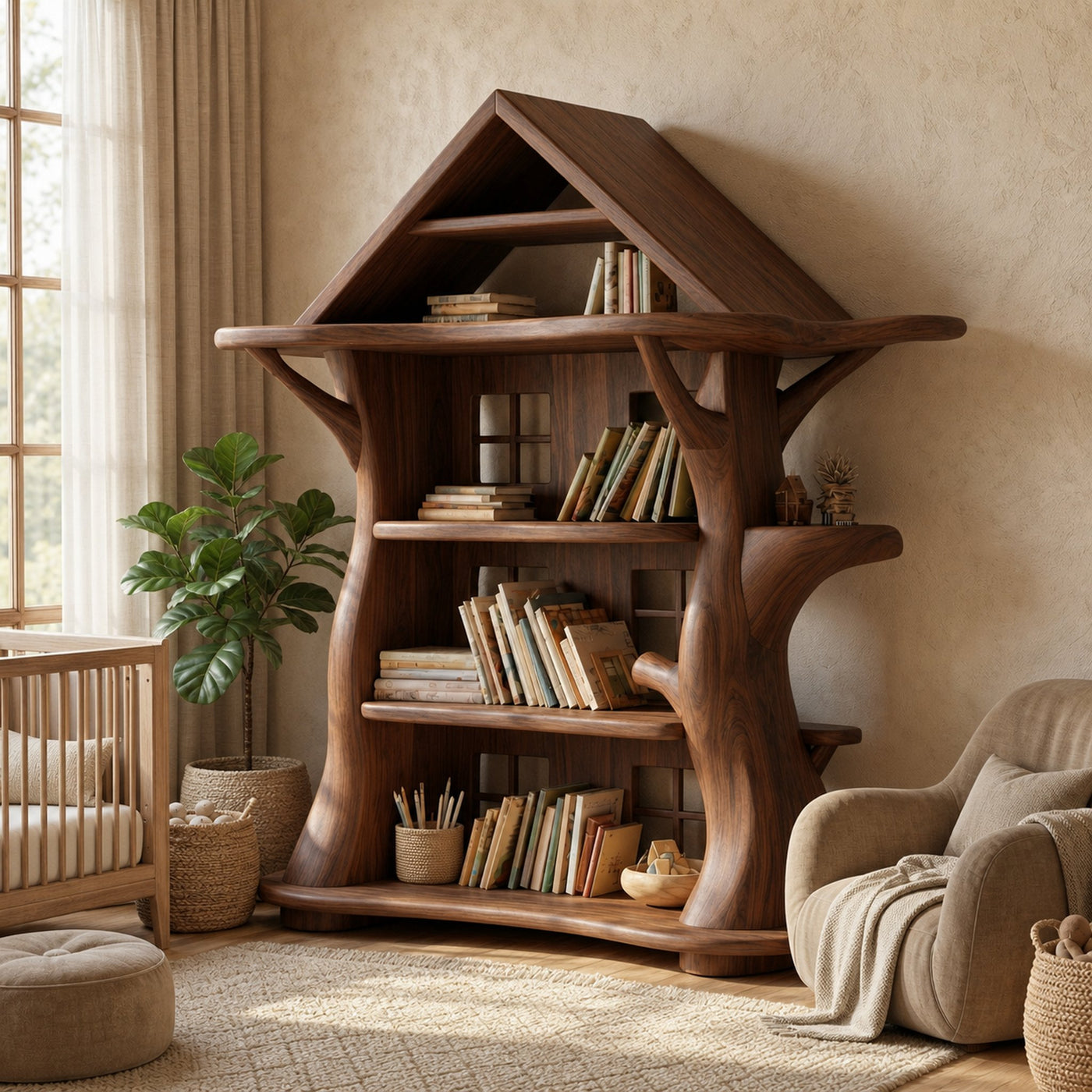 Montessori Tree House Bookshelf For Kids Room And Playroom - product view 7