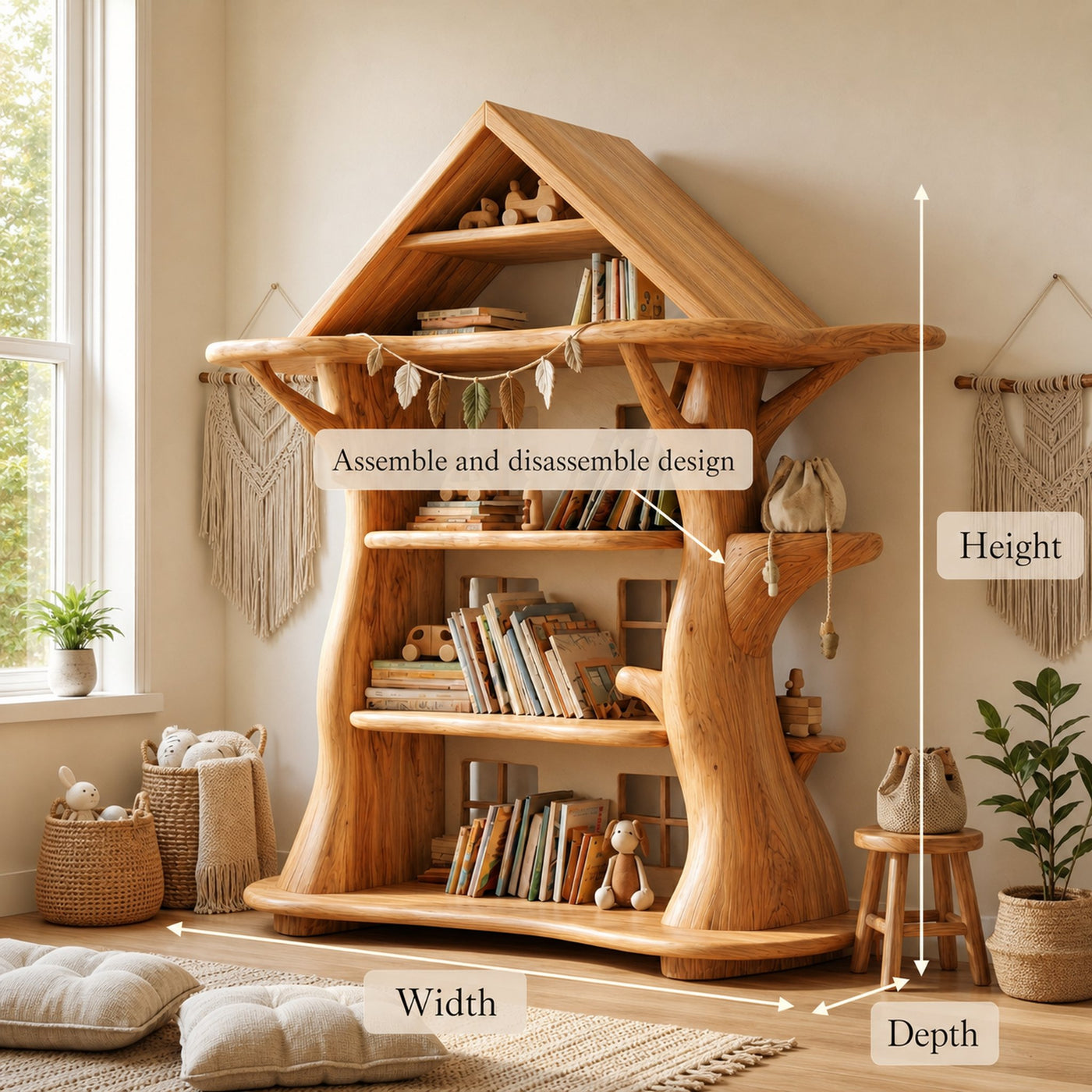 Montessori Tree House Bookshelf For Kids Room And Playroom - product view 8