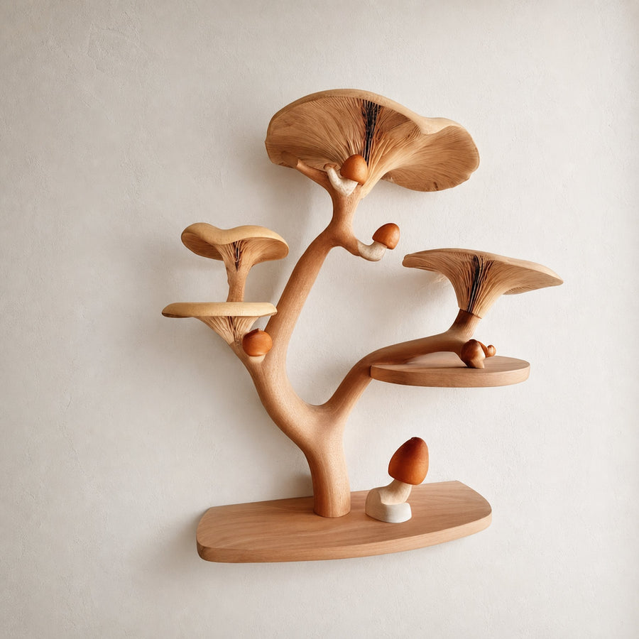 Mushroom Floating Corner Wall Shelf