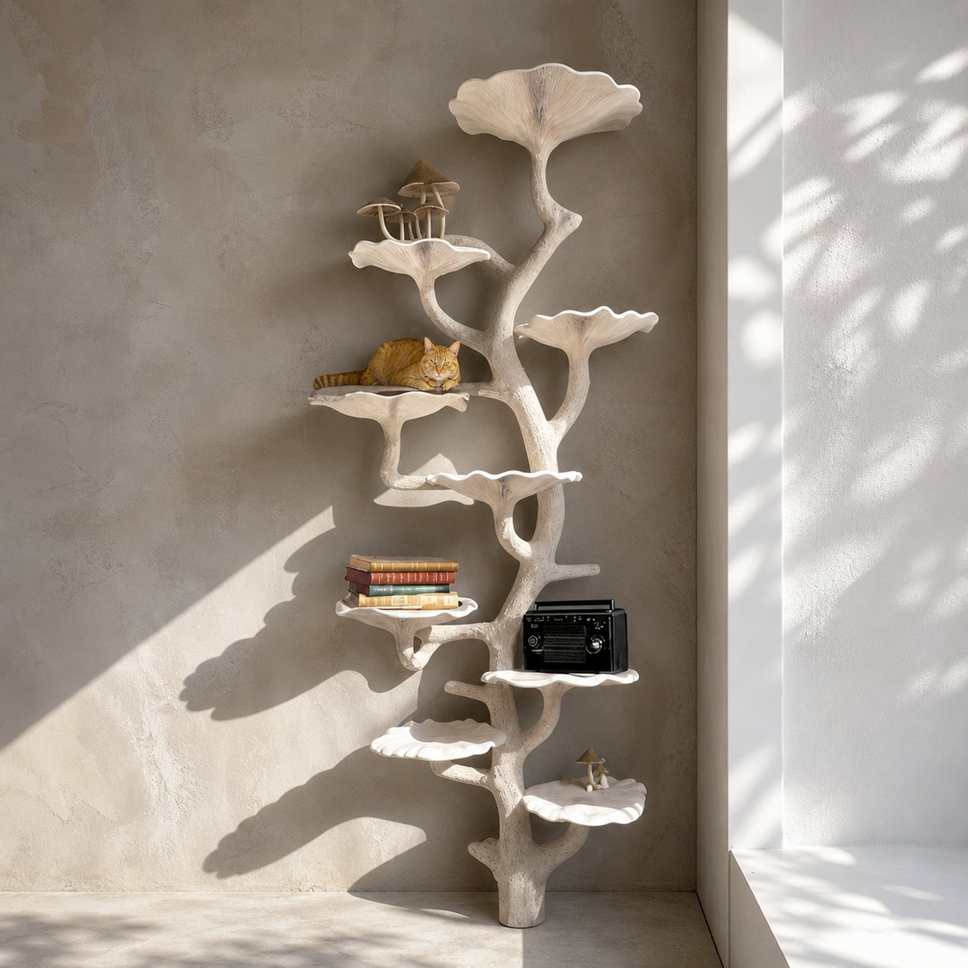 Mushroom Free Standing Corner Wall Shelf