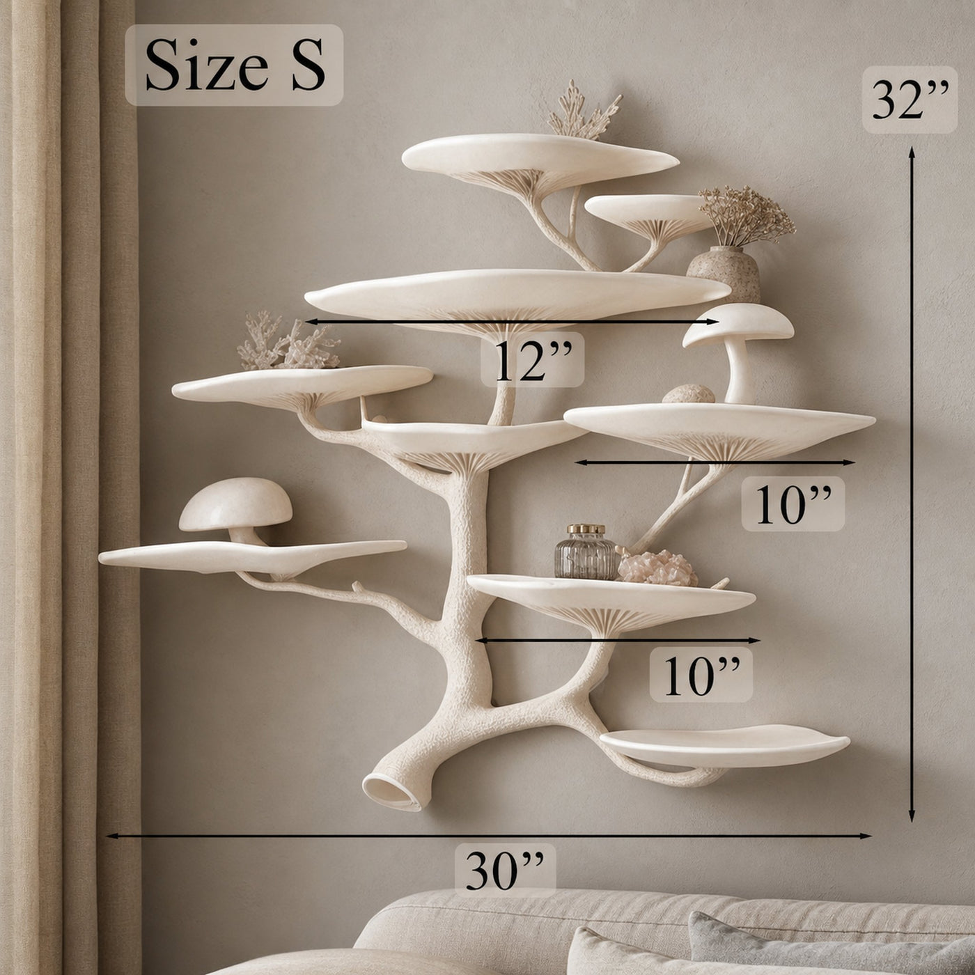 Mushroom Tree Floating Corner Wall Shelf - product view 3