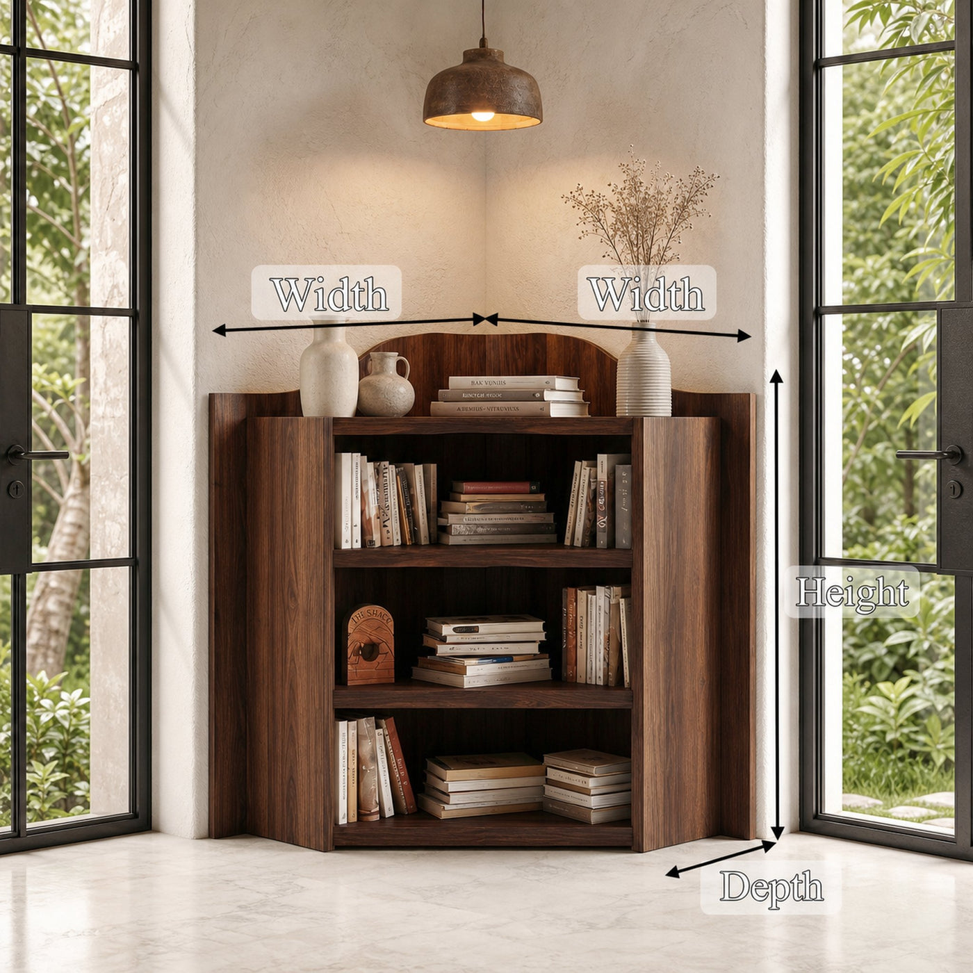 Natural Wooden Bookshelf With Open Shelves And Simple Storage Design For Living Room And Bedroom - product view 8