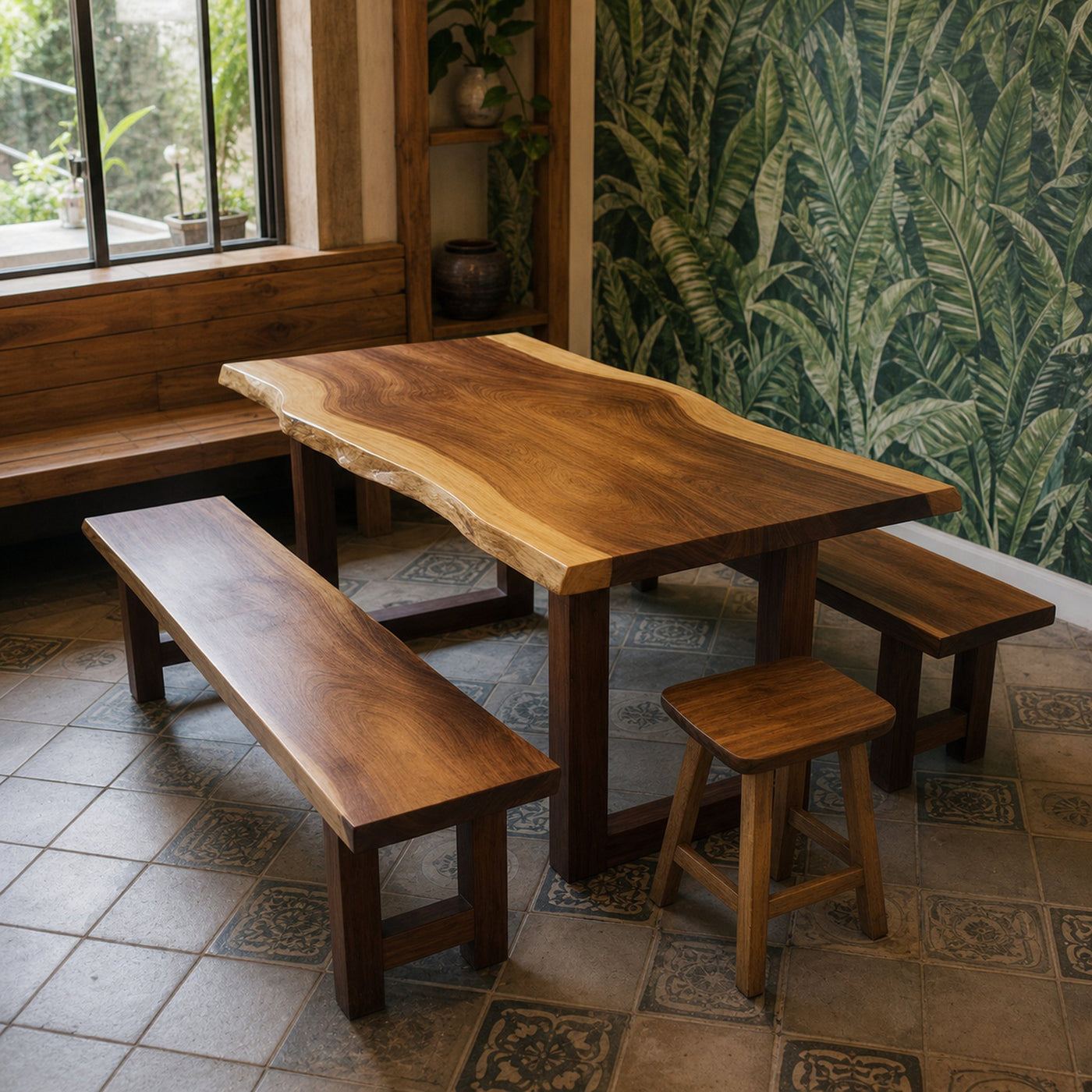 Nature Inspired Live Edge Dining Table Handmade - product view 2