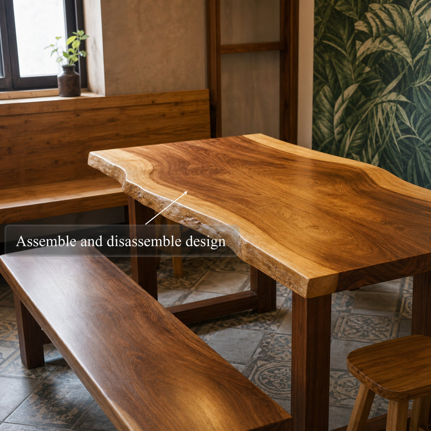 Nature Inspired Live Edge Dining Table Handmade - product view 3