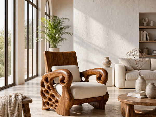 Nature Inspired Lounge Chair For Living Room And Reading Nook