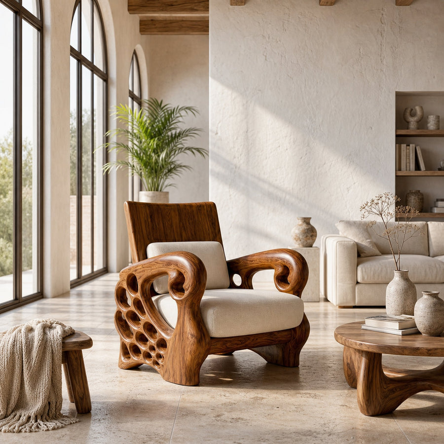 Nature Inspired Lounge Chair For Living Room And Reading Nook