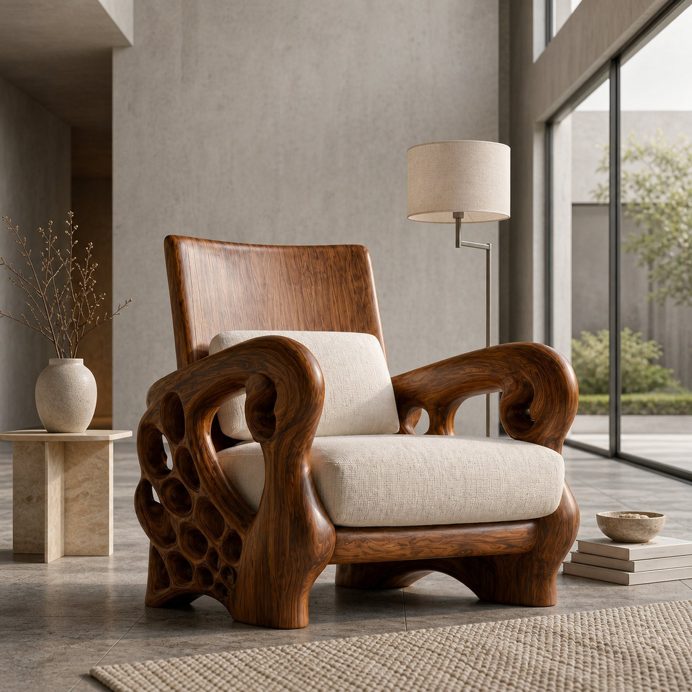 Nature Inspired Lounge Chair For Living Room And Reading Nook - product view 6