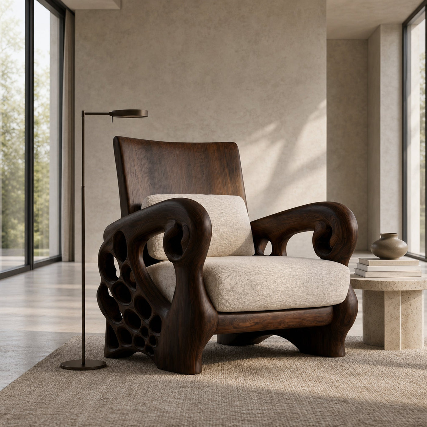 Nature Inspired Lounge Chair For Living Room And Reading Nook - product view 7