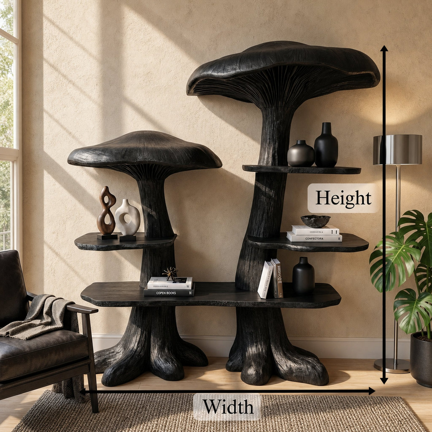 Nature Inspired Mushroom Bookshelf With Open Display Storage For Living Room - product view 8