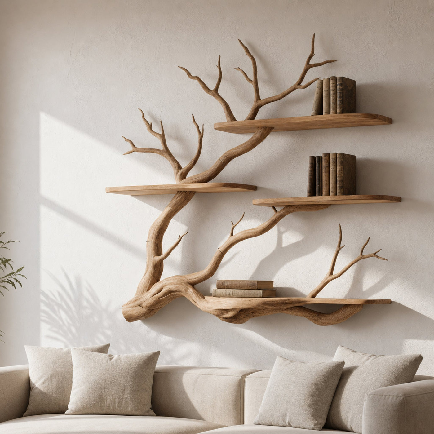 Nature Inspired Wall Shelf Reading Room And Bedroom