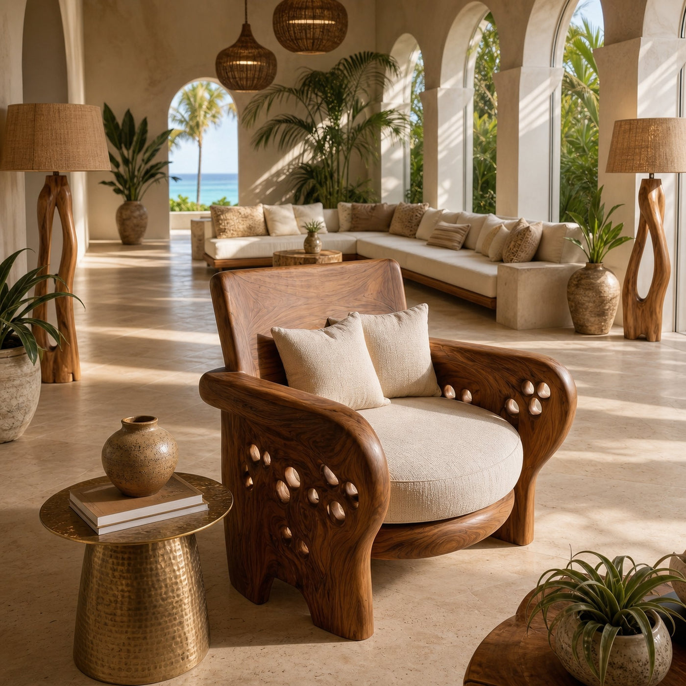 Nature Inspired Wooden Lounge Chair For Living Room - product view 2