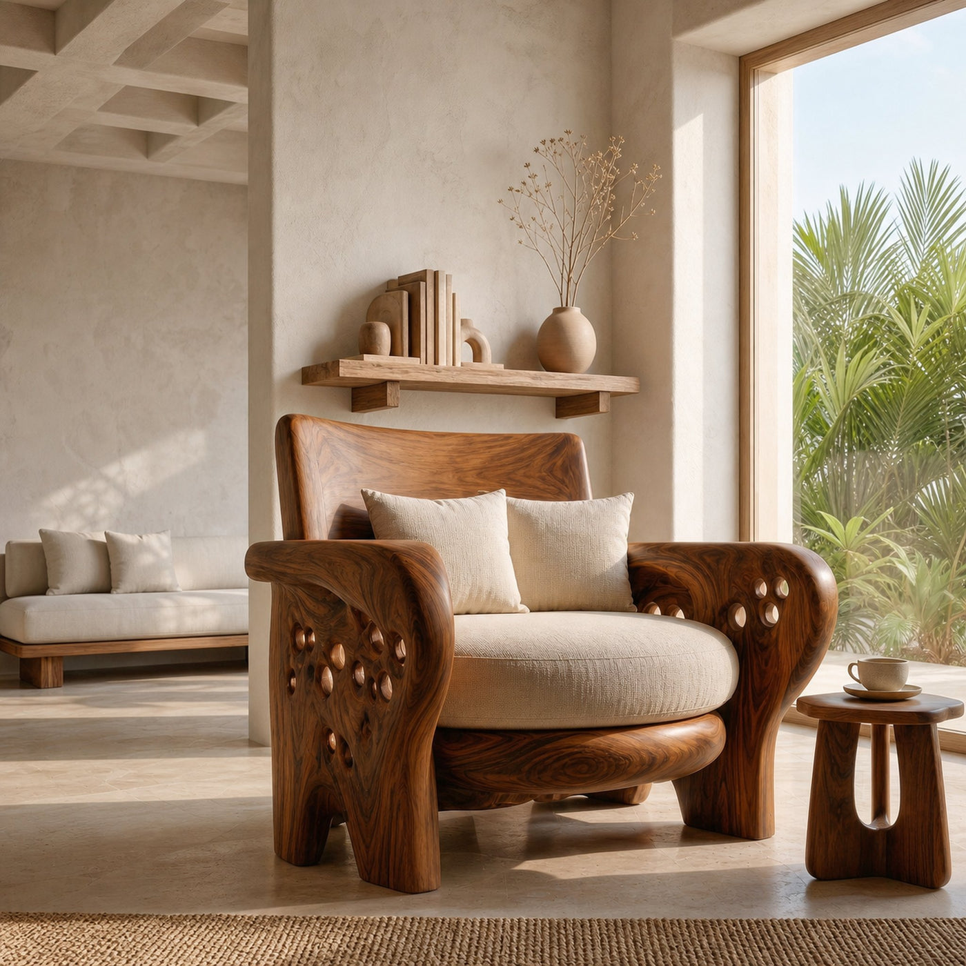 Nature Inspired Wooden Lounge Chair For Living Room - product view 6