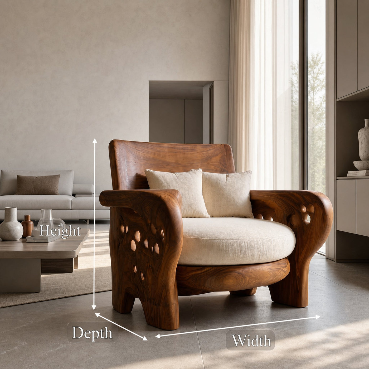 Nature Inspired Wooden Lounge Chair For Living Room - product view 8