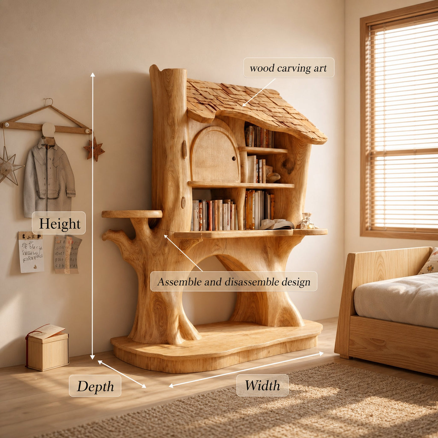 Nursery Decorative House Bookshelf For Kids Room And Bedroom - product view 8