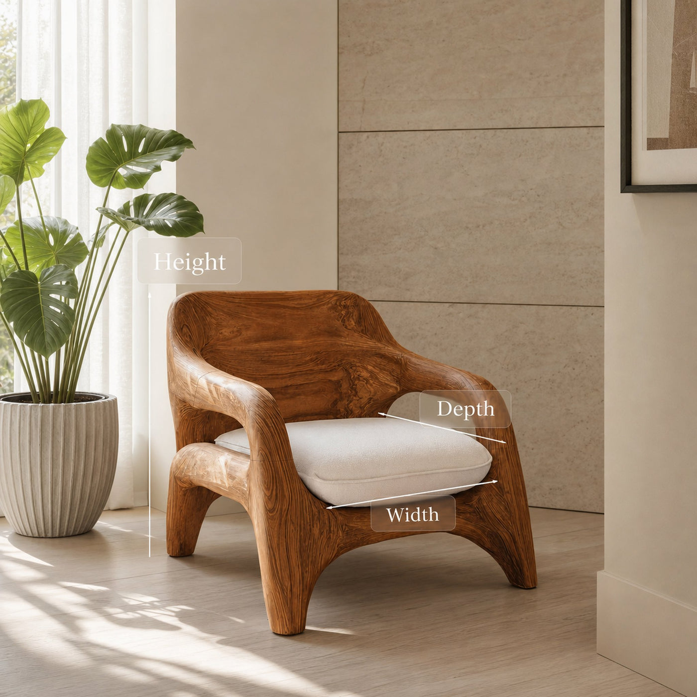 Organic Armchair For Living Room Space - product view 6