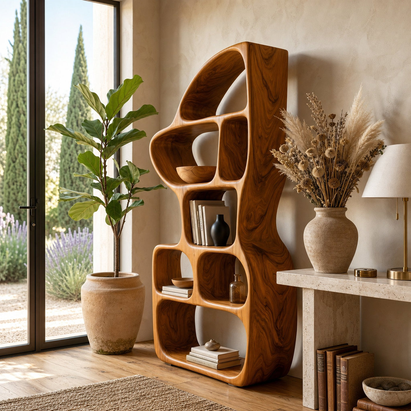 Organic Bookcase With Contemporary Sculptural Form For Living Room - product view 6