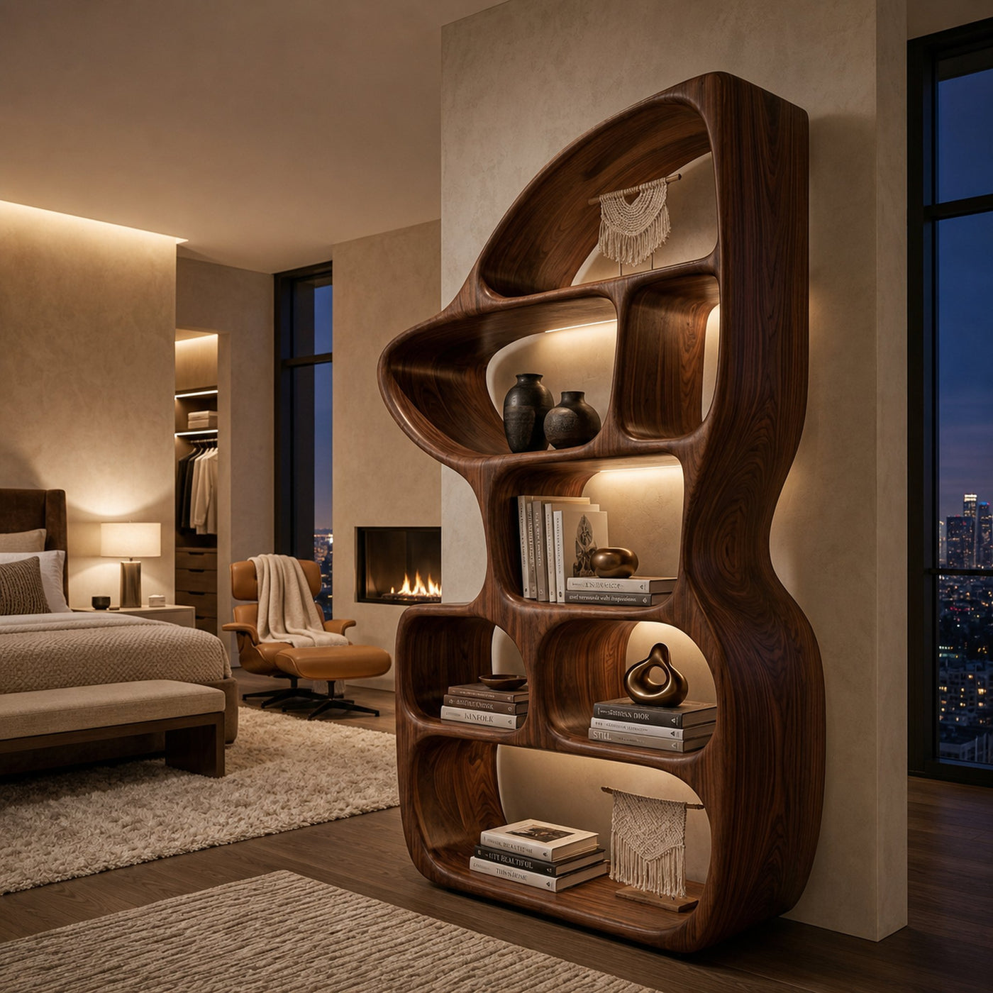 Organic Bookcase With Contemporary Sculptural Form For Living Room - product view 7