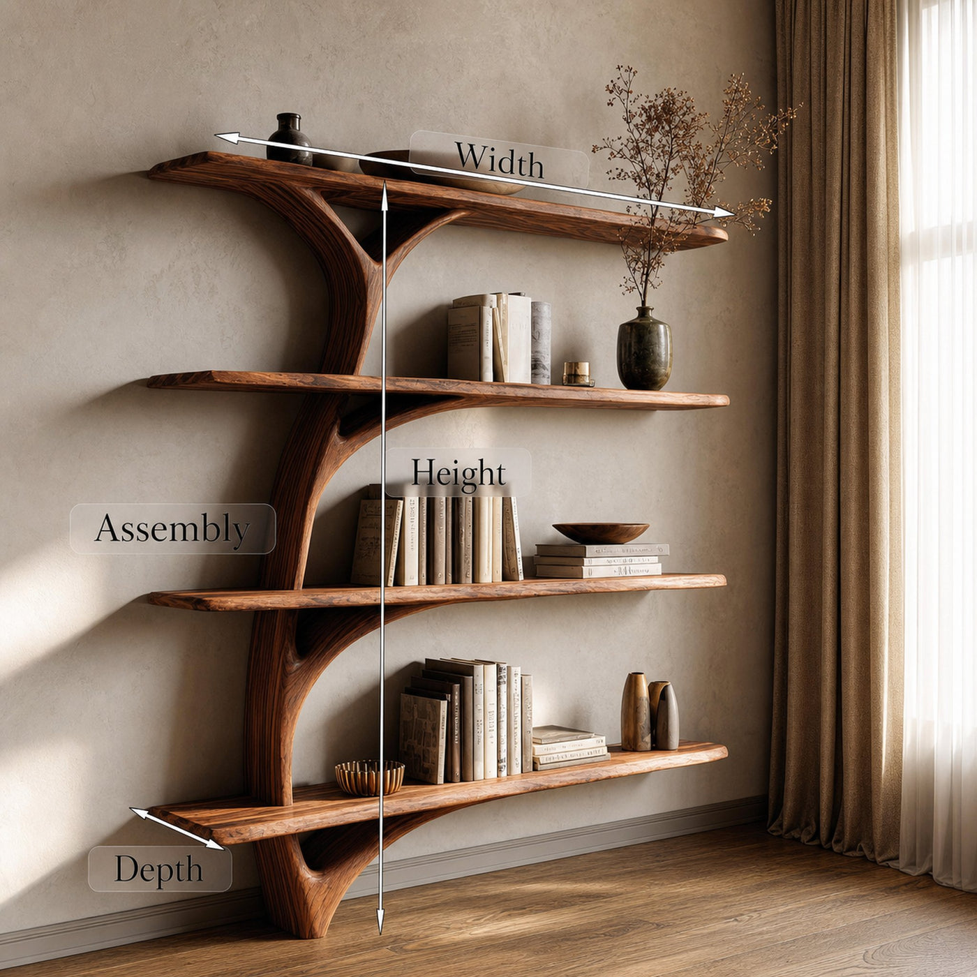 Organic Branch Form Sculptural Bookshelf For Living Room - product view 8