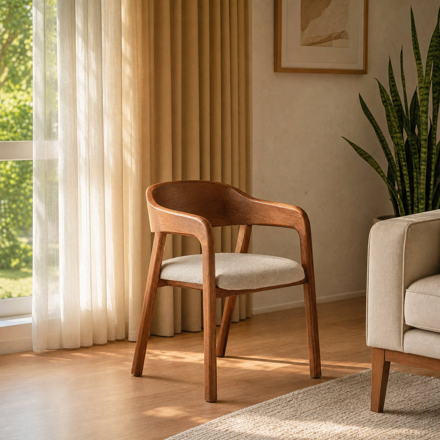 Organic Curved Armchair For Living Room Decor
