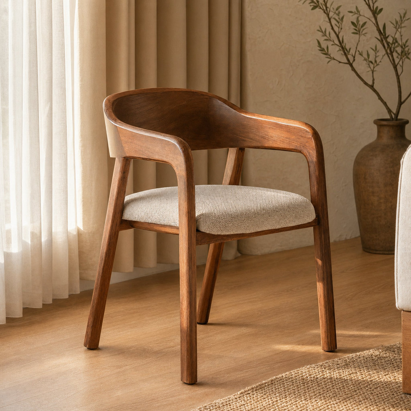 Organic Curved Armchair For Living Room Decor - product view 2
