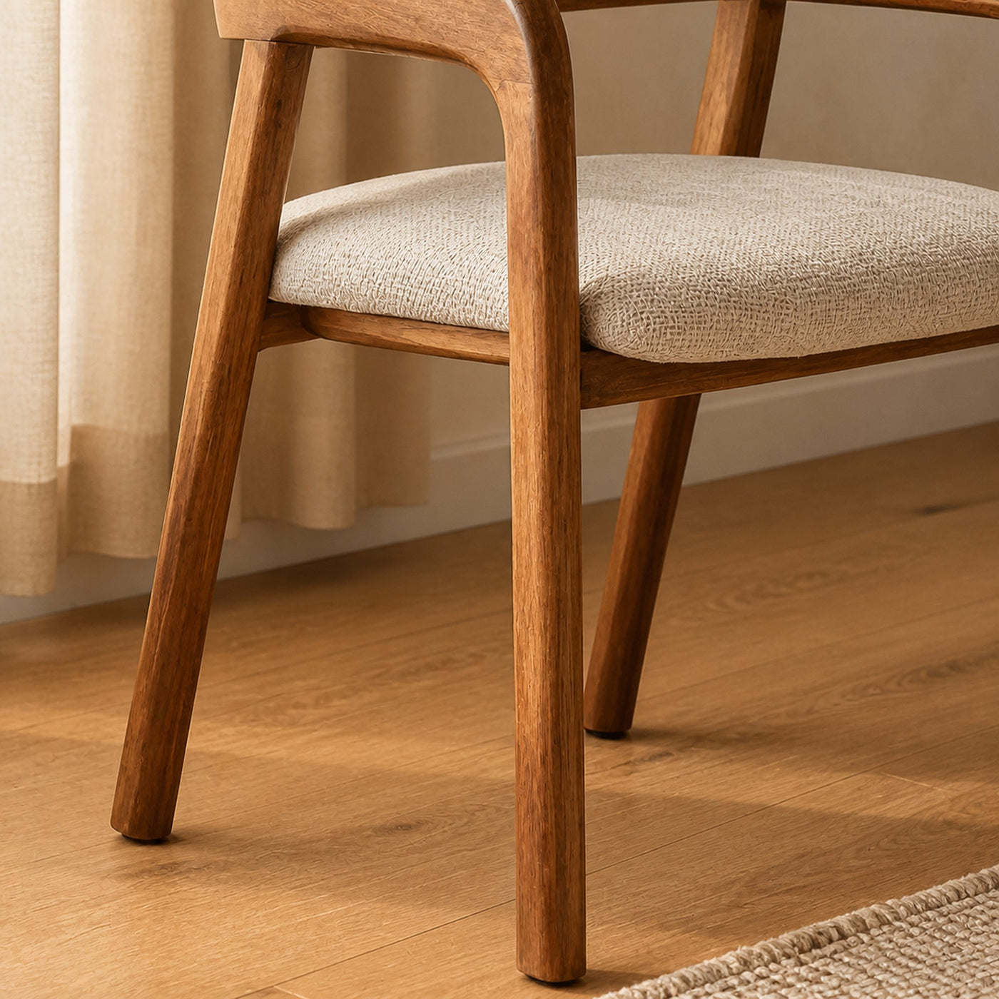 Organic Curved Armchair For Living Room Decor - product view 3