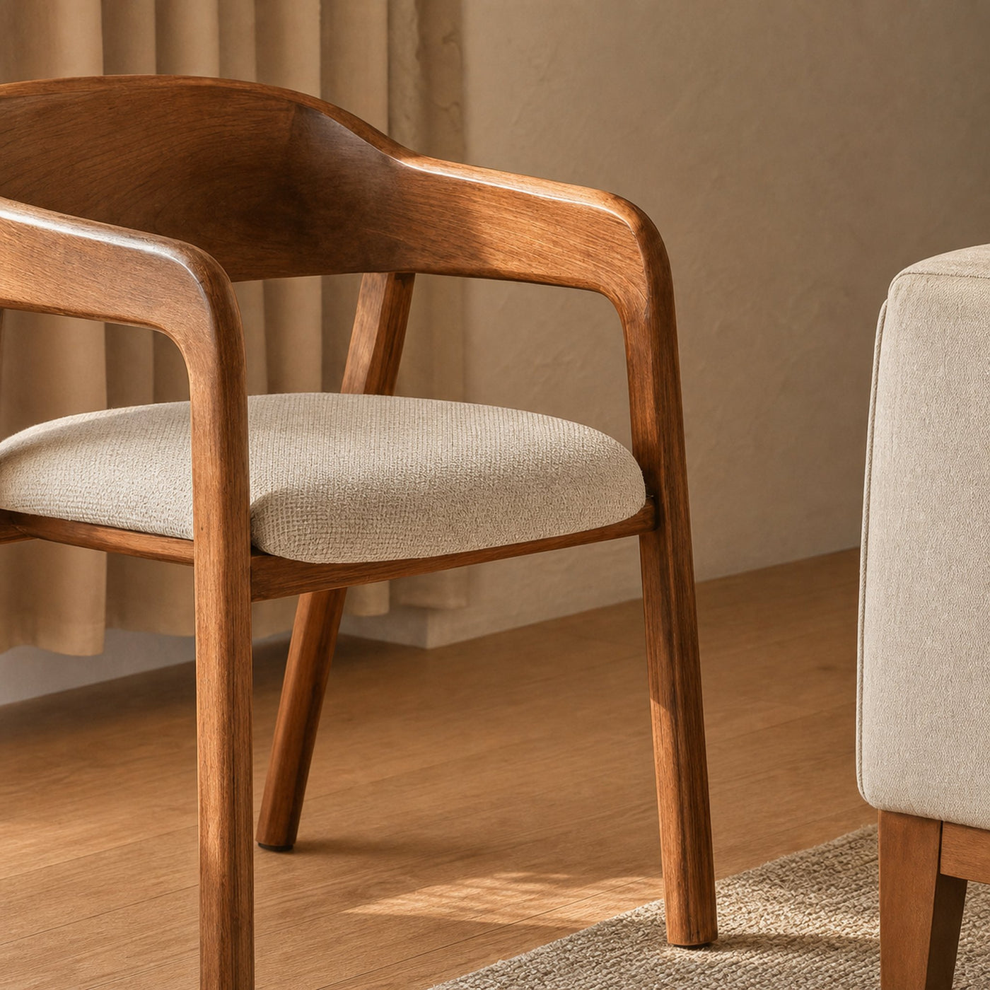 Organic Curved Armchair For Living Room Decor - product view 4