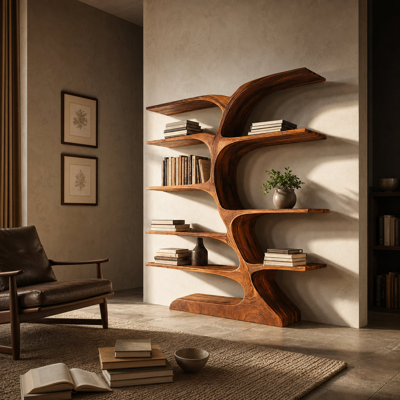 Organic Curved Bookshelf For Open Space - product view 6