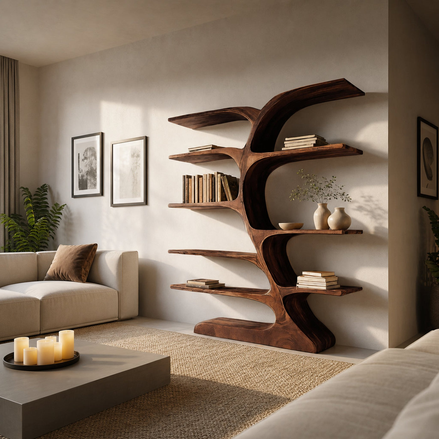 Organic Curved Bookshelf For Open Space - product view 7