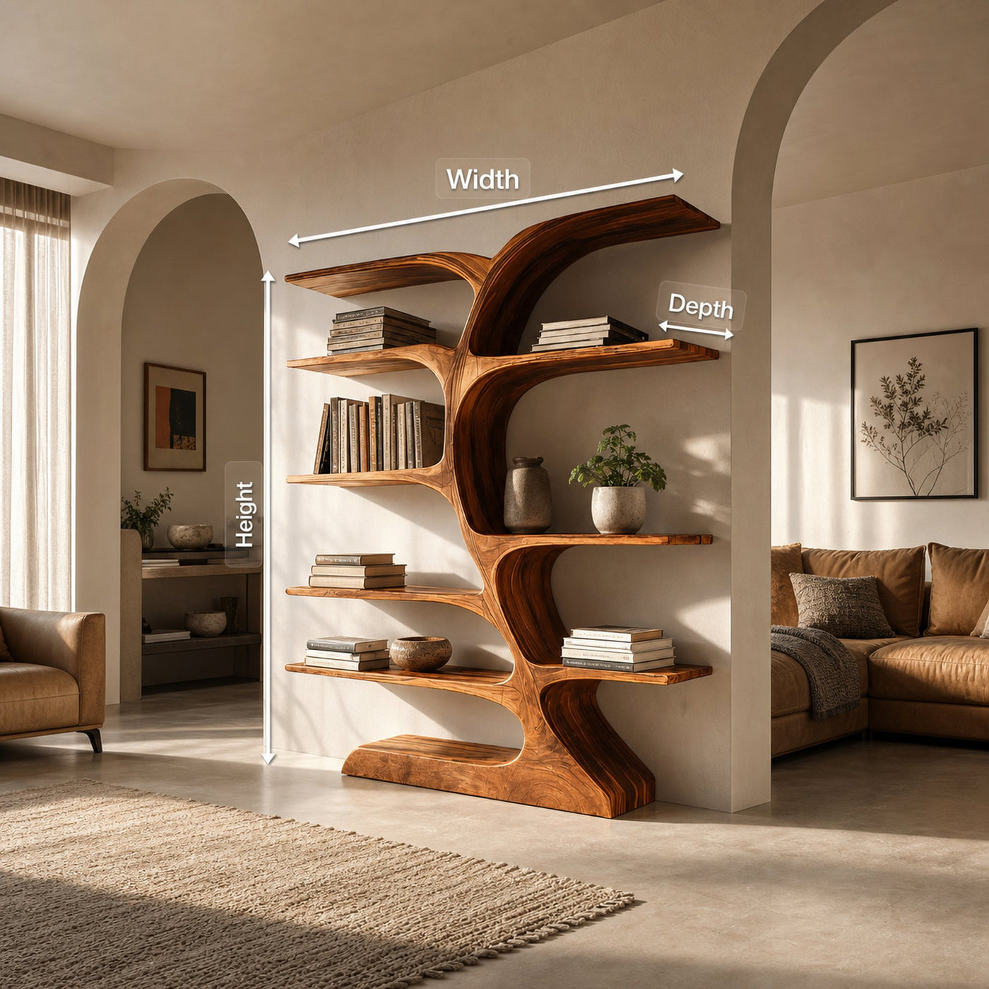 Organic Curved Bookshelf For Open Space - product view 8
