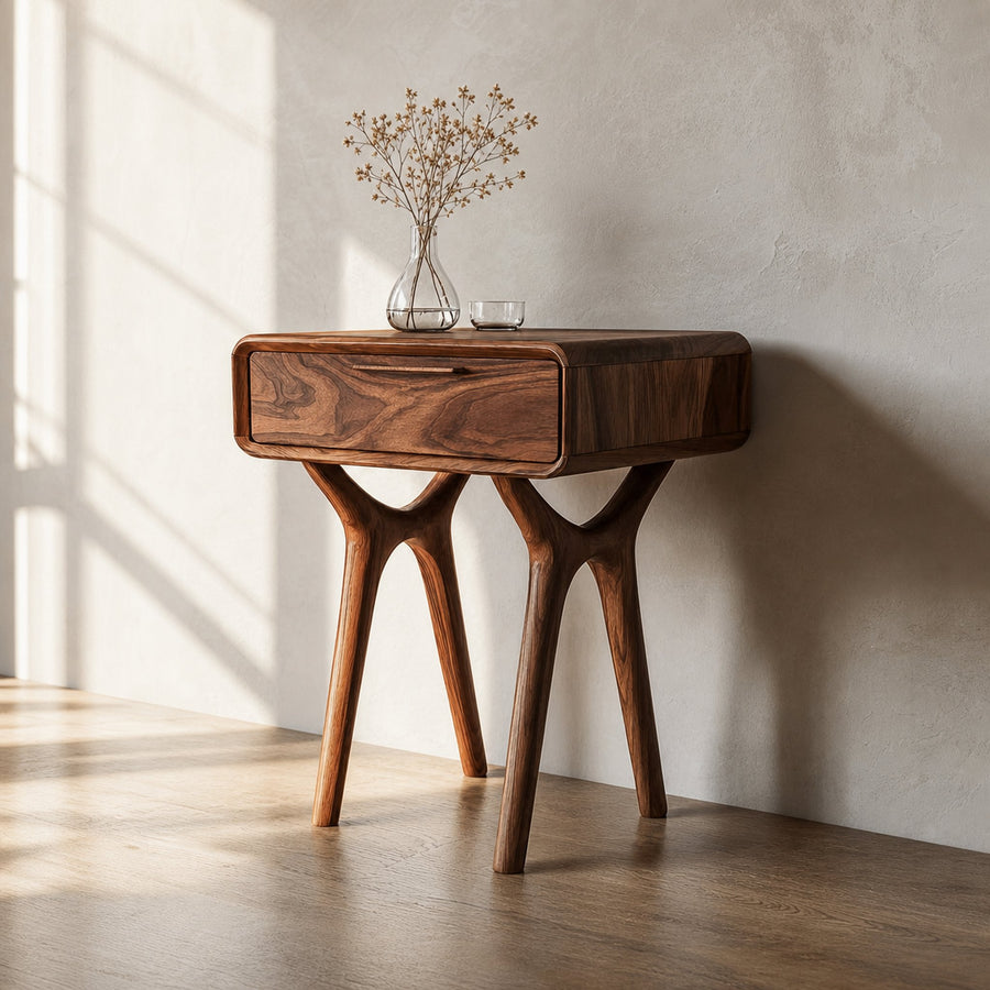 Organic Curved Leg Side Table Bedroom Or Living Room