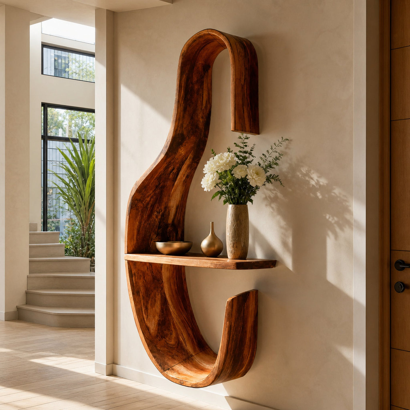 Organic Decorative Wall Shelf For Foyer Or Hallway - product view 2