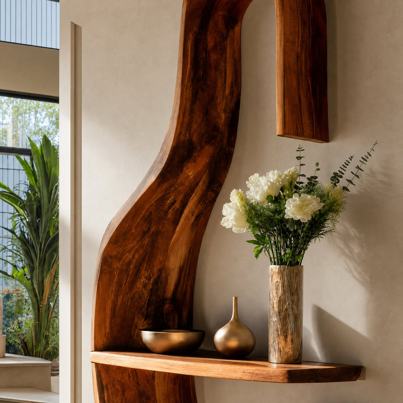 Organic Decorative Wall Shelf For Foyer Or Hallway - product view 3