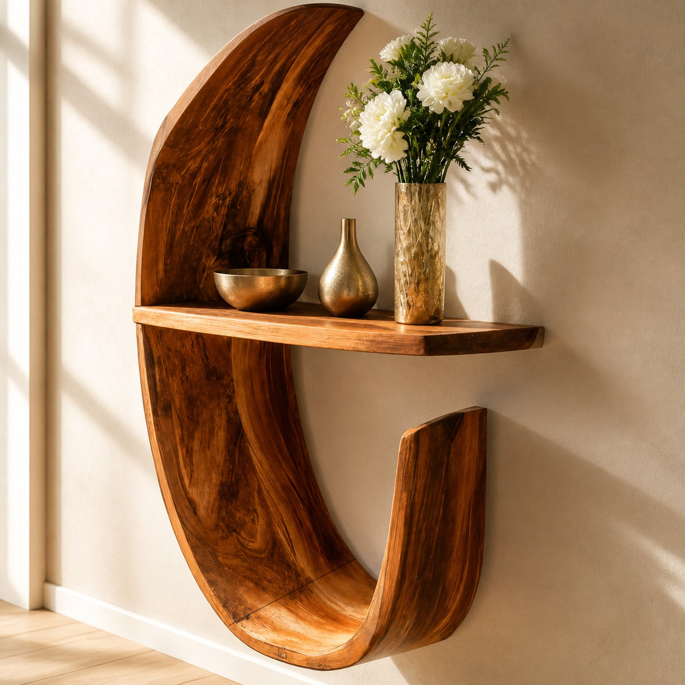 Organic Decorative Wall Shelf For Foyer Or Hallway - product view 4