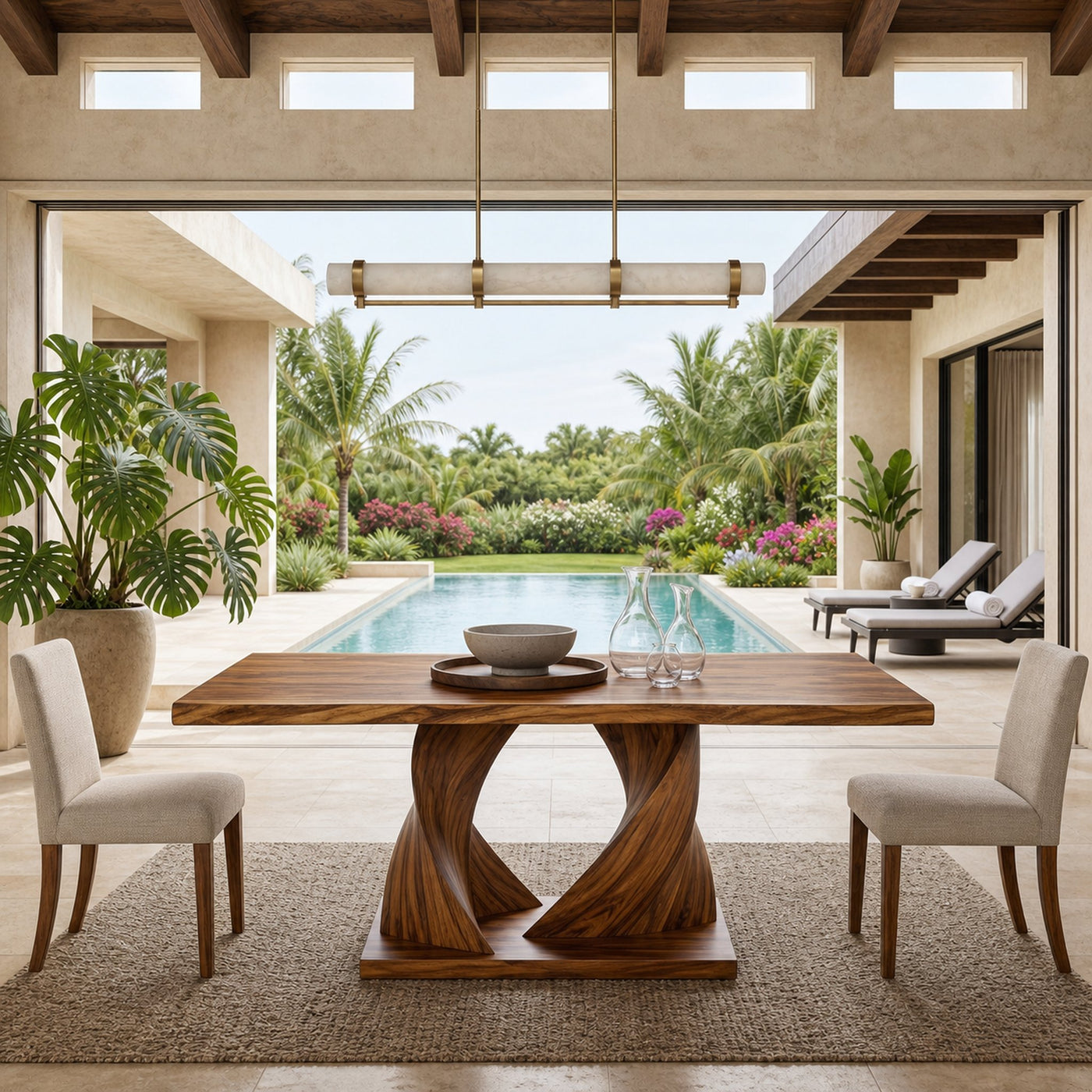 Organic Entertaining Table For Tropical Wine Room - product view 3