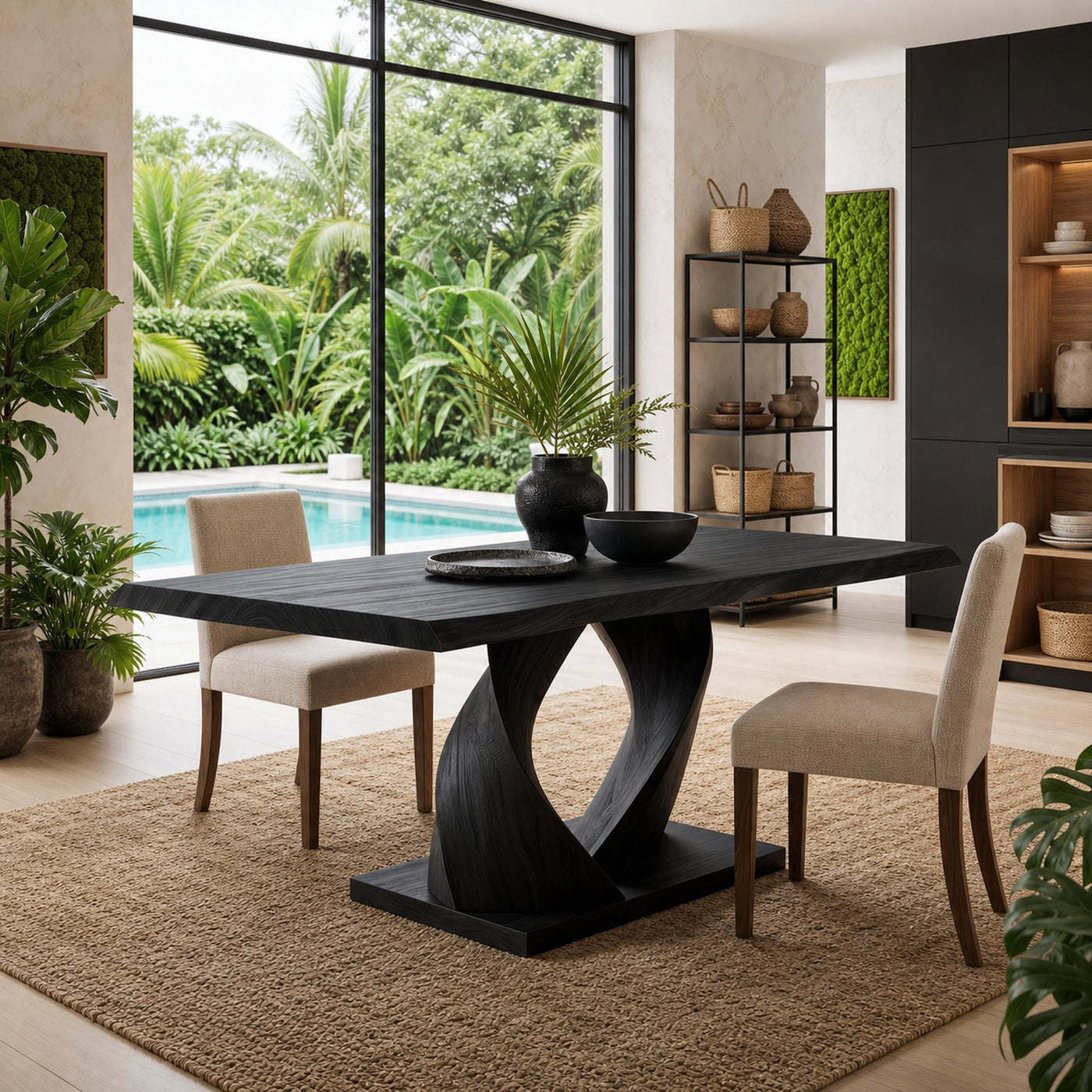 Organic Entertaining Table For Tropical Wine Room - product view 4