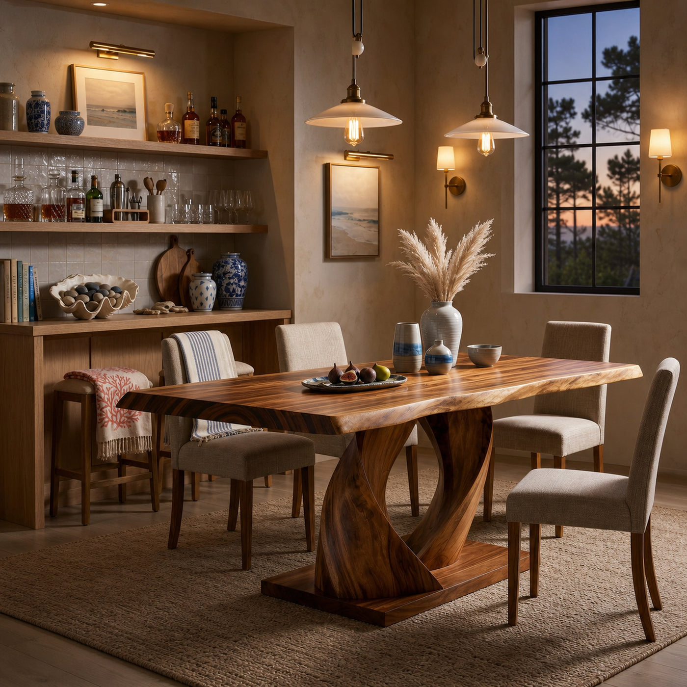 Organic Entertaining Table For Tropical Wine Room - product view 6